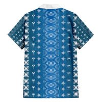 Blue Samoa Malu Tattoo Inspired Family Matching Summer Maxi Dress and Hawaiian Shirt - Polynesian Pride