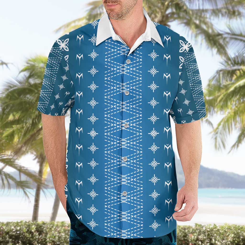 Blue Samoa Malu Tattoo Inspired Hawaiian Shirt - Polynesian Pride