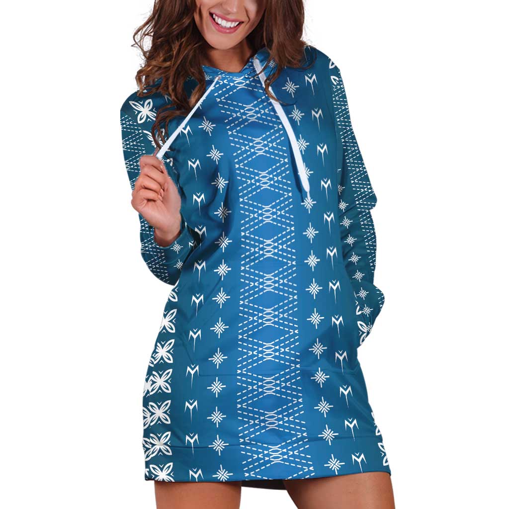 Blue Samoa Malu Tattoo Inspired Hoodie Dress - Polynesian Pride