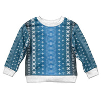 Blue Samoa Malu Tattoo Inspired Kid Ugly Christmas Sweater - Polynesian Pride