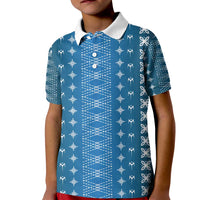 Blue Samoa Malu Tattoo Inspired Kid Polo Shirt - Polynesian Pride