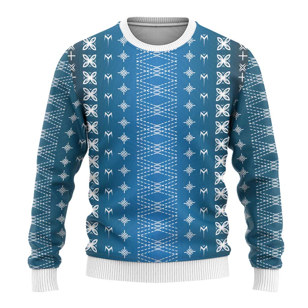 Blue Samoa Malu Tattoo Inspired Ugly Christmas Sweater - Polynesian Pride