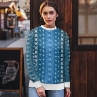 Blue Samoa Malu Tattoo Inspired Ugly Christmas Sweater - Polynesian Pride