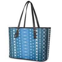 Blue Samoa Malu Tattoo Inspired Leather Tote Bag - Polynesian Pride