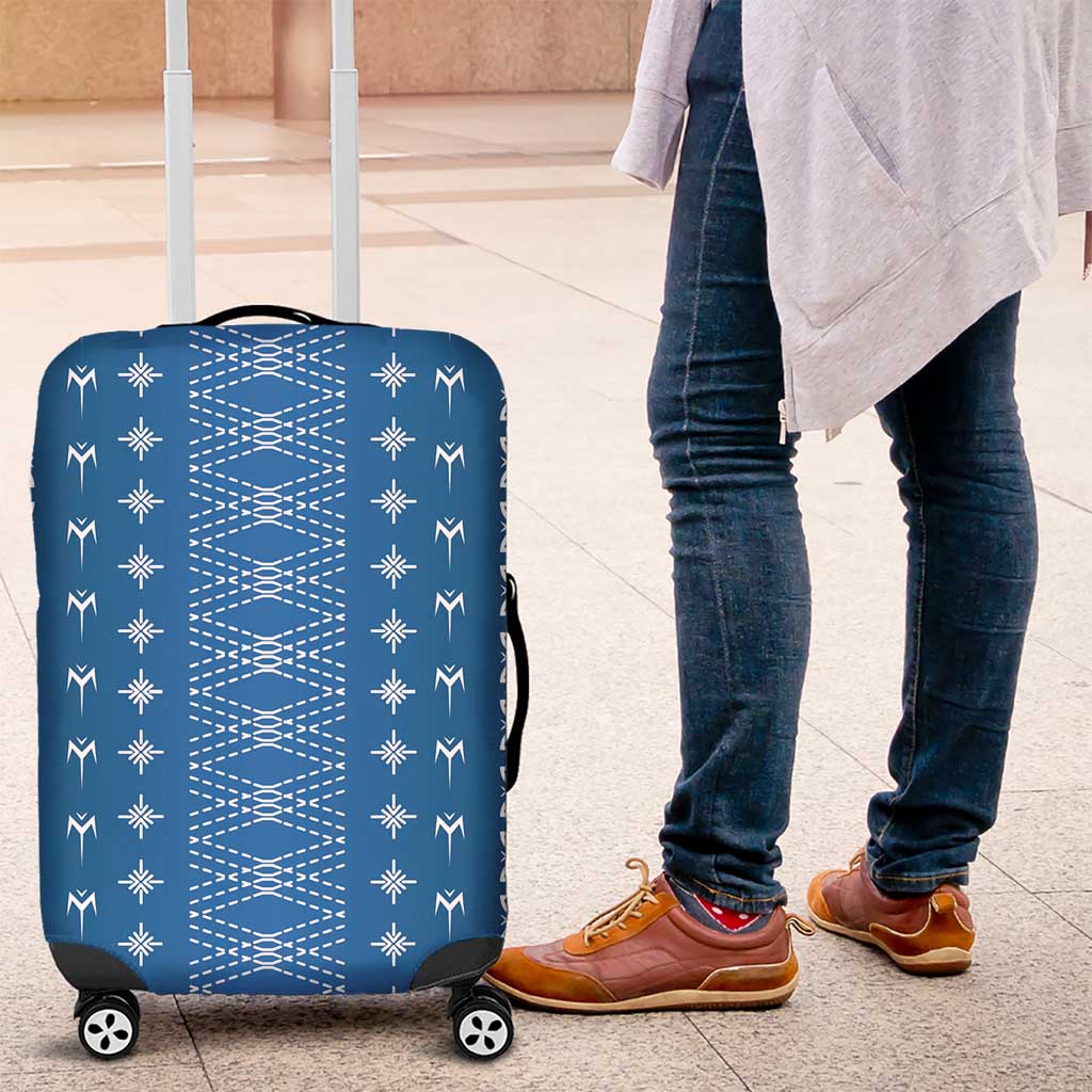 Blue Samoa Malu Tattoo Inspired Luggage Cover LT05 Blue - Polynesian Pride
