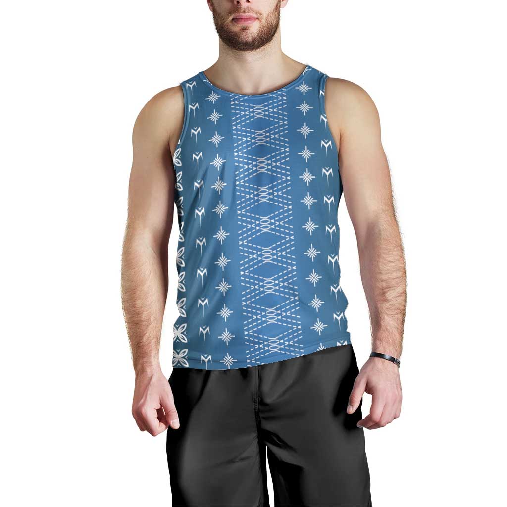 Blue Samoa Malu Tattoo Inspired Men Tank Top - Polynesian Pride