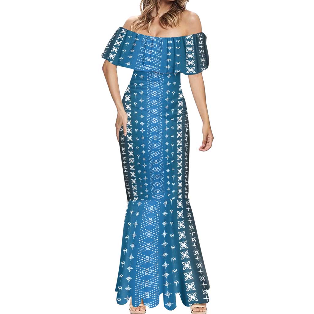 Blue Samoa Malu Tattoo Inspired Mermaid Dress - Polynesian Pride