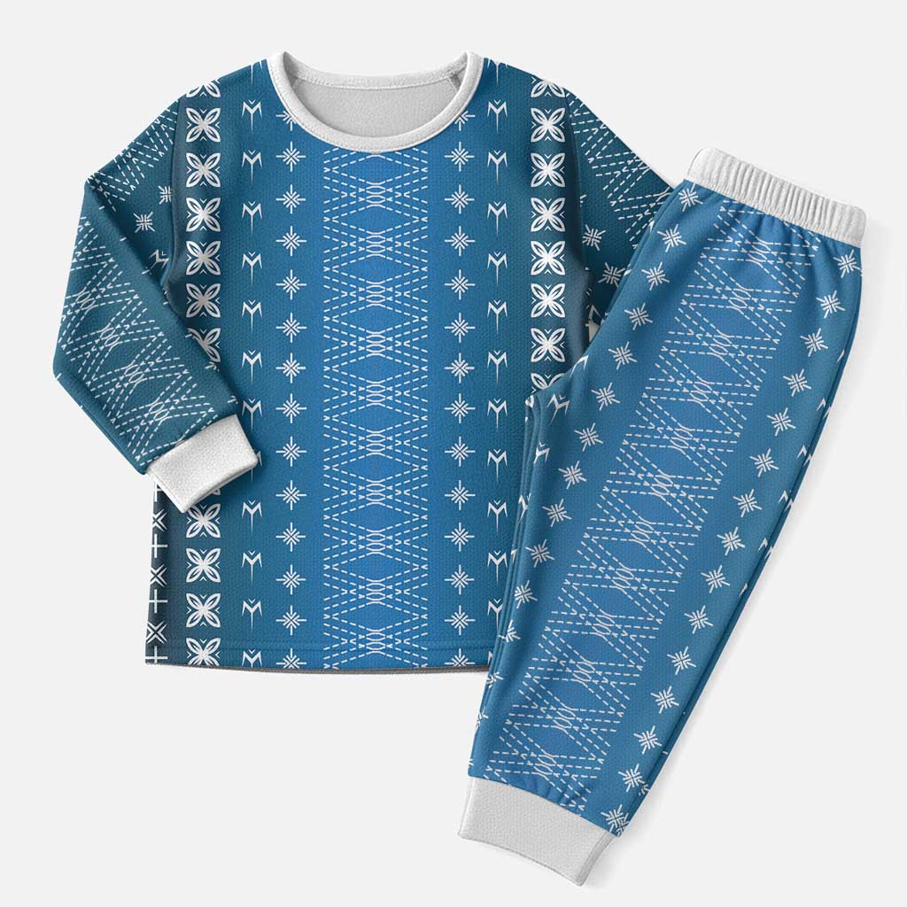Blue Samoa Malu Tattoo Inspired Christmas Pajama Set - Polynesian Pride