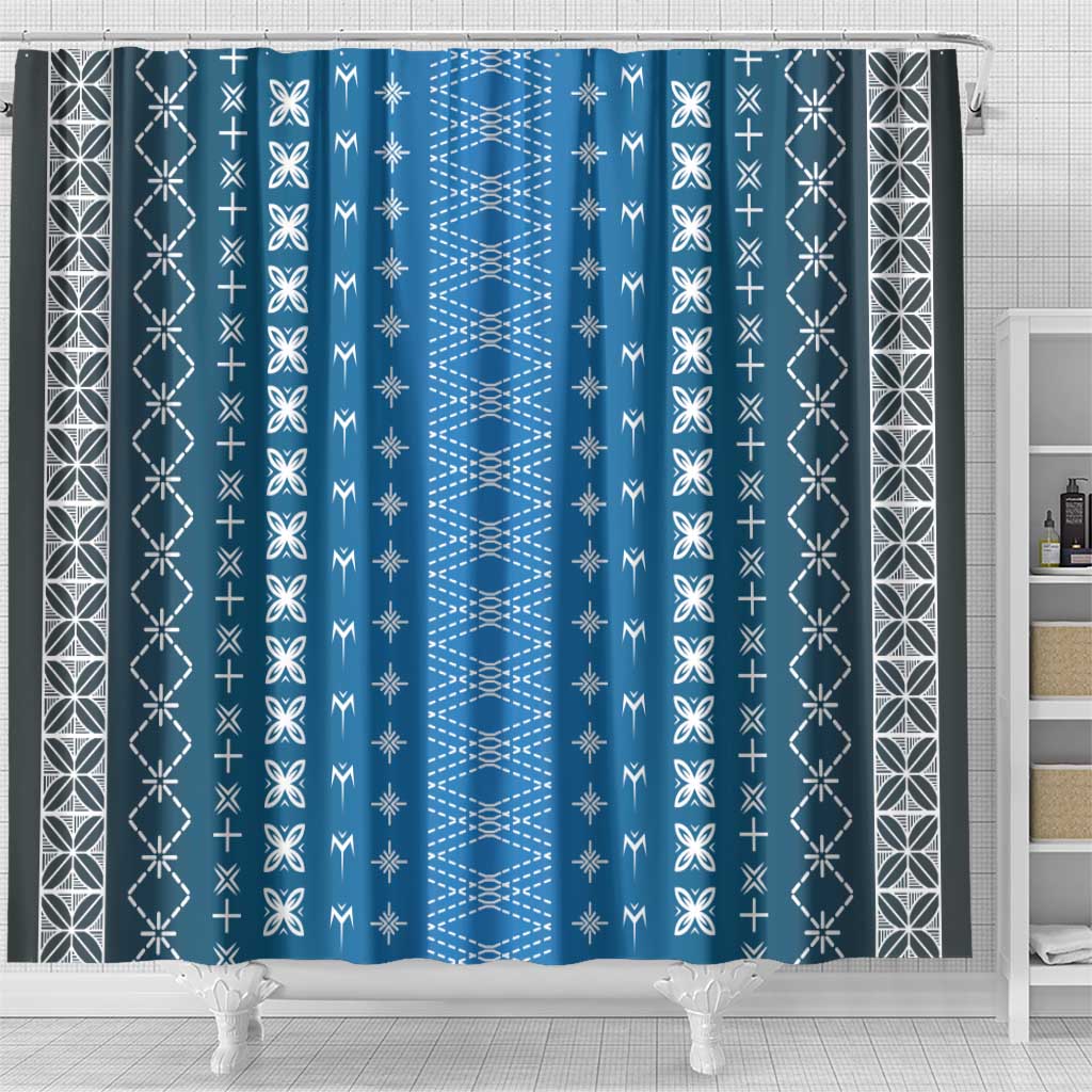 Blue Samoa Malu Tattoo Inspired Shower Curtain - Polynesian Pride