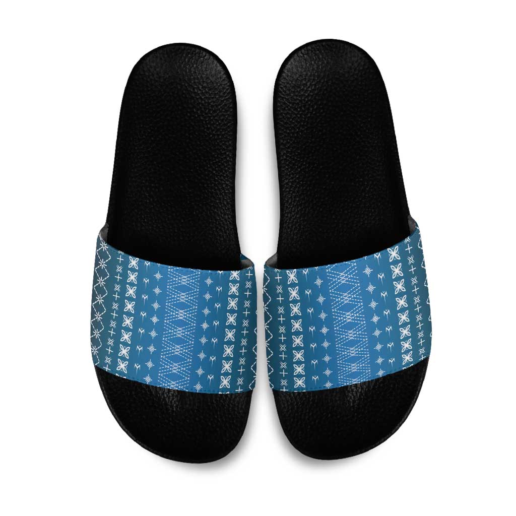 Blue Samoa Malu Tattoo Inspired Slide Sandals - Polynesian Pride