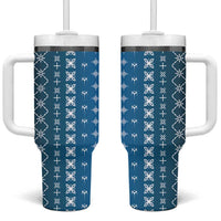 Blue Samoa Malu Tattoo Inspired Tumbler With Handle - Polynesian Pride