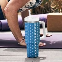 Blue Samoa Malu Tattoo Inspired Tumbler With Handle - Polynesian Pride
