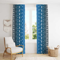 Blue Samoa Malu Tattoo Inspired Window Curtain - Polynesian Pride