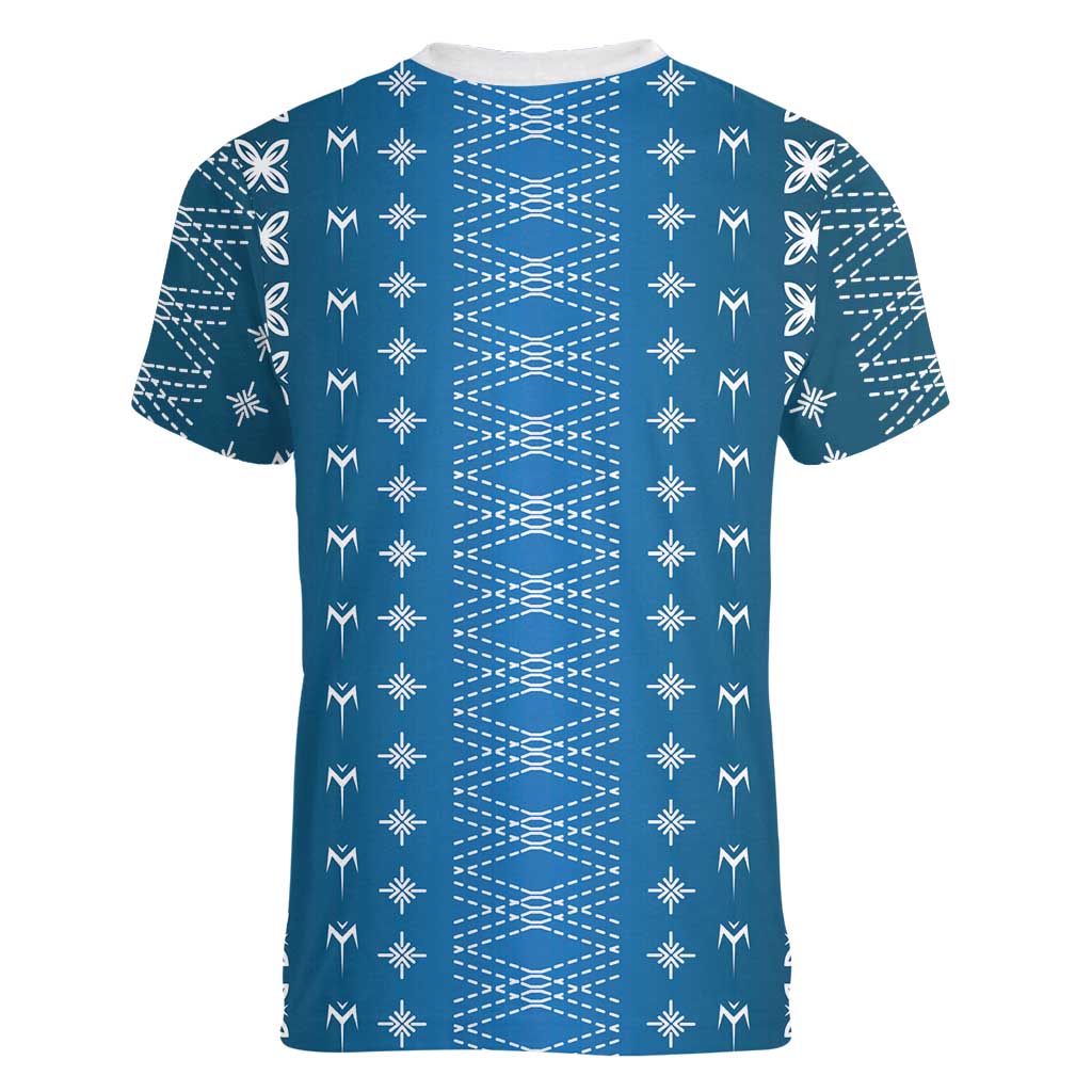 Blue Samoa Malu Tattoo Inspired Women V-Neck T-Shirt LT05 - Polynesian Pride