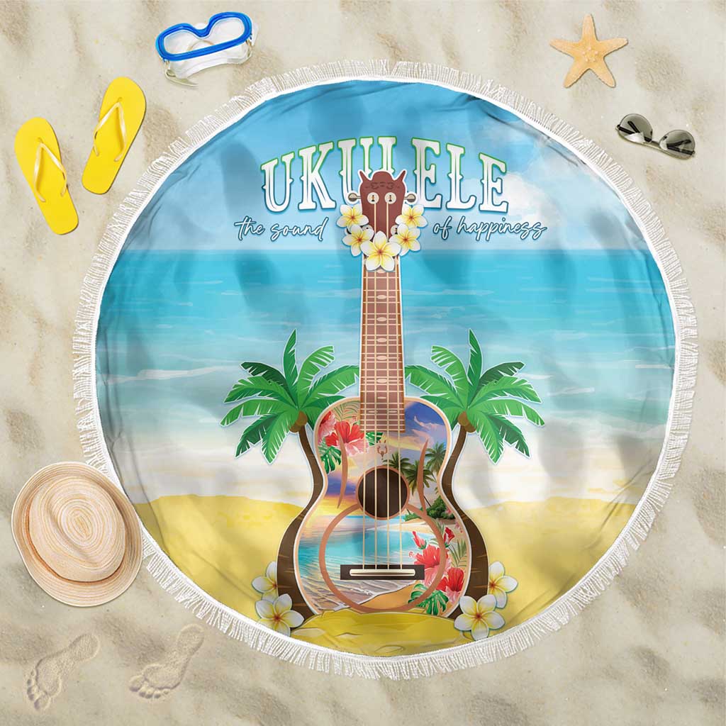Hawaiian Ukulele Beach Blanket Sound Of Happiness LT05 One Size 150cm Colorful - Polynesian Pride