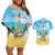 Hawaiian Ukulele Couples Matching Off Shoulder Short Dress and Hawaiian Shirt Sound Of Happiness