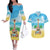 Hawaiian Ukulele Couples Matching Off The Shoulder Long Sleeve Dress and Hawaiian Shirt Sound Of Happiness