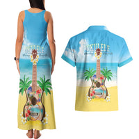 Hawaiian Ukulele Couples Matching Tank Maxi Dress and Hawaiian Shirt Sound Of Happiness