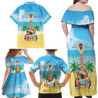 Hawaiian Ukulele Family Matching Off Shoulder Maxi Dress and Hawaiian Shirt Sound Of Happiness
