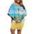 Hawaiian Ukulele Family Matching Off Shoulder Short Dress and Hawaiian Shirt Sound Of Happiness