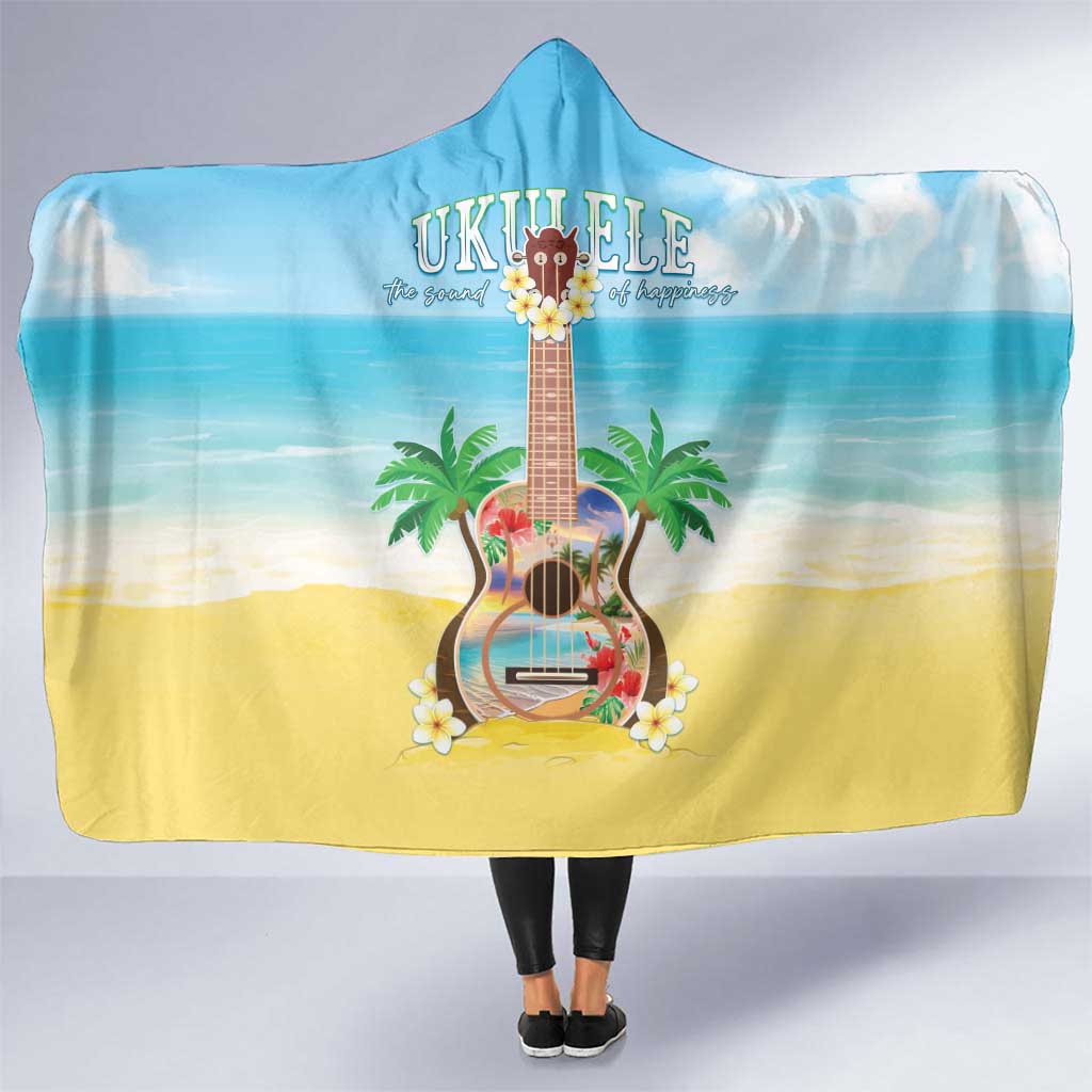 Hawaiian Ukulele Hooded Blanket Sound Of Happiness LT05 One Size Colorful - Polynesian Pride