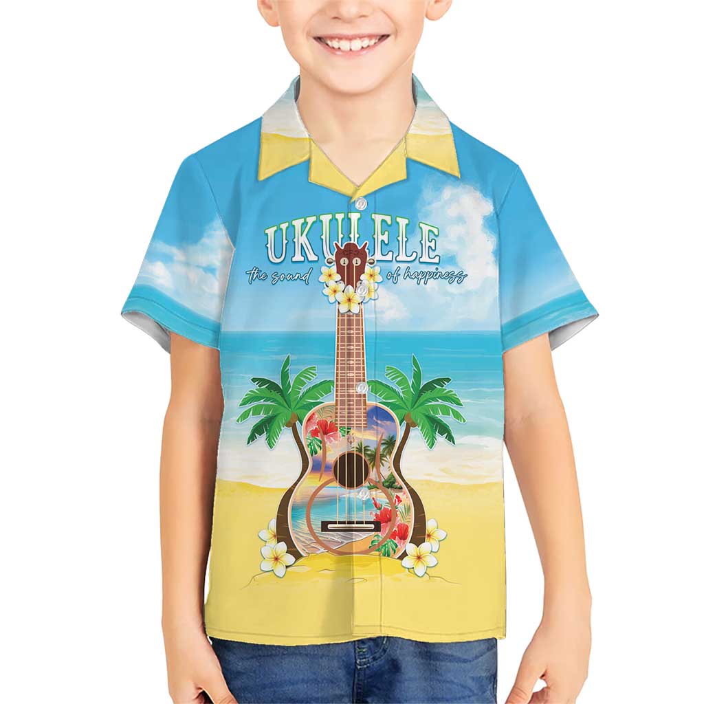Hawaiian Ukulele Kid Hawaiian Shirt Sound Of Happiness LT05 Kid Colorful - Polynesian Pride