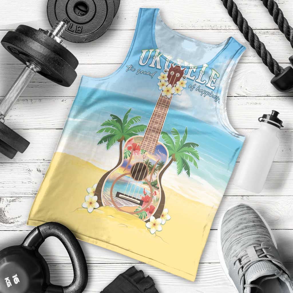 Hawaiian Ukulele Men Tank Top Sound Of Happiness