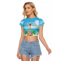 Hawaiian Ukulele Raglan Cropped T Shirt Sound Of Happiness