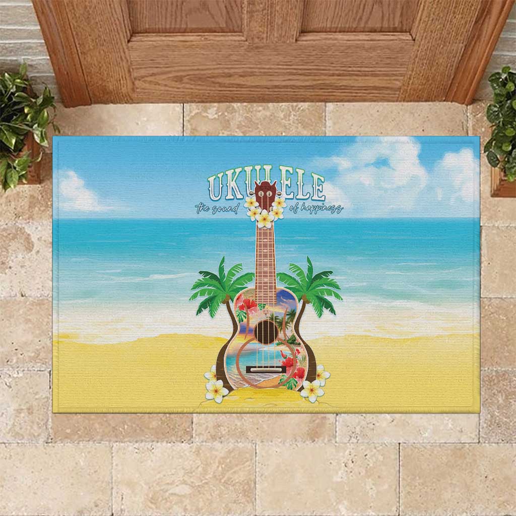 Hawaiian Ukulele Rubber Doormat Sound Of Happiness LT05 Colorful - Polynesian Pride