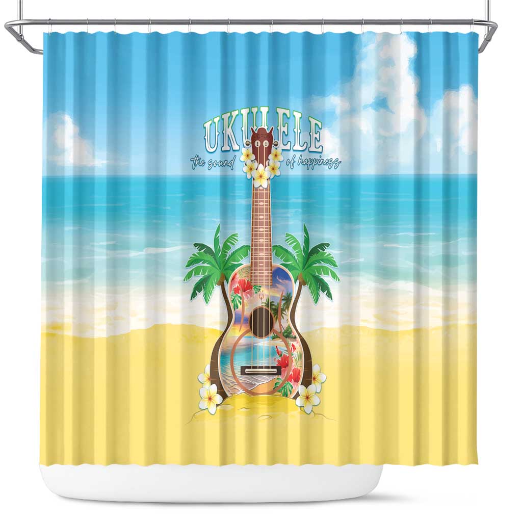 Hawaiian Ukulele Shower Curtain Sound Of Happiness LT05 Colorful - Polynesian Pride