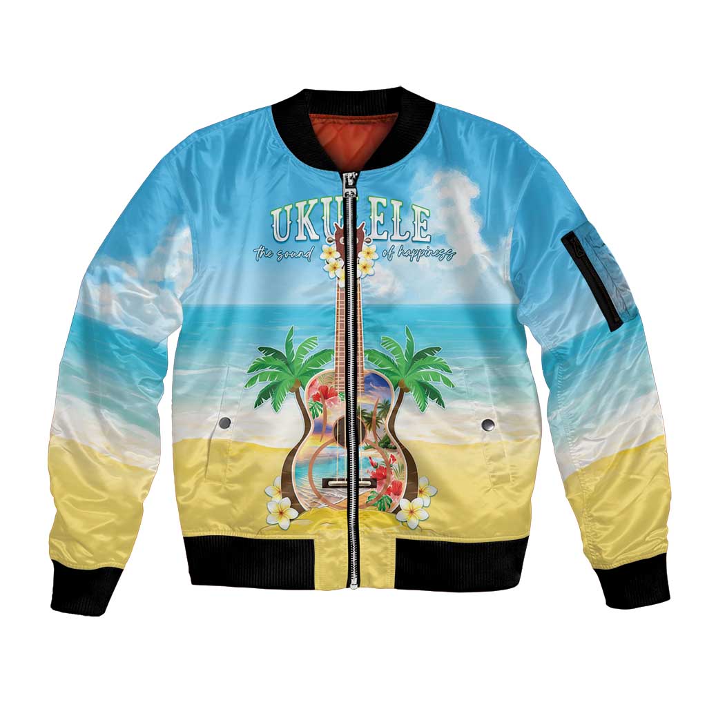 Hawaiian Ukulele Sleeve Zip Bomber Jacket Sound Of Happiness LT05 Unisex Colorful - Polynesian Pride