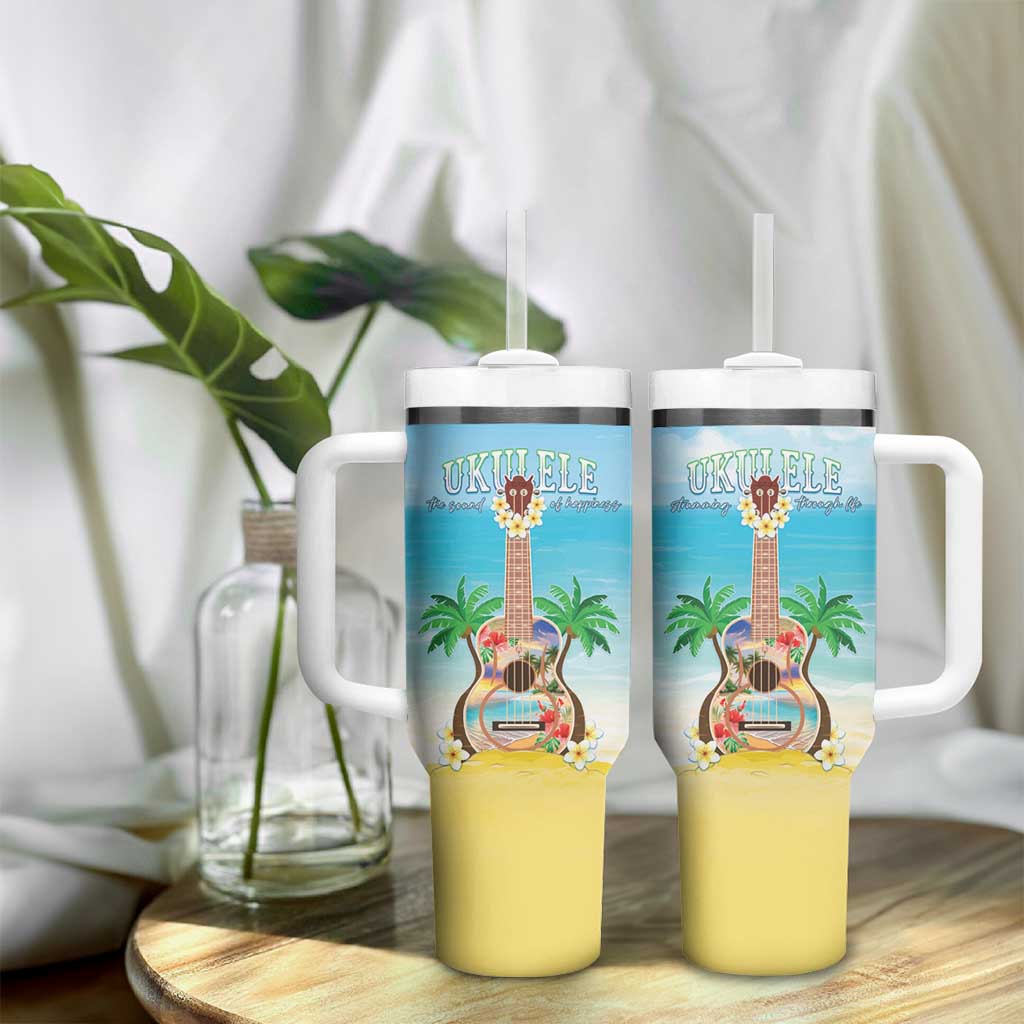 Hawaiian Ukulele Tumbler With Handle Sound Of Happiness