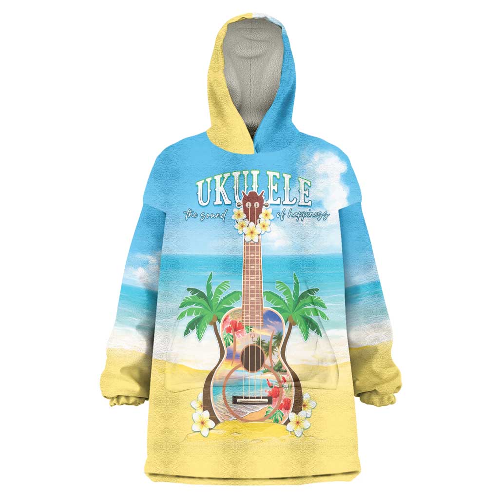 Hawaiian Ukulele Wearable Blanket Hoodie Sound Of Happiness LT05 One Size Colorful - Polynesian Pride
