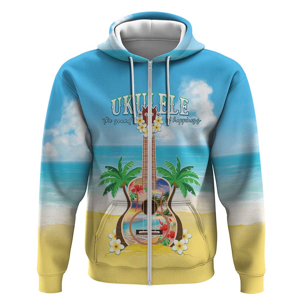Hawaiian Ukulele Zip Hoodie Sound Of Happiness LT05 Zip Hoodie Colorful - Polynesian Pride