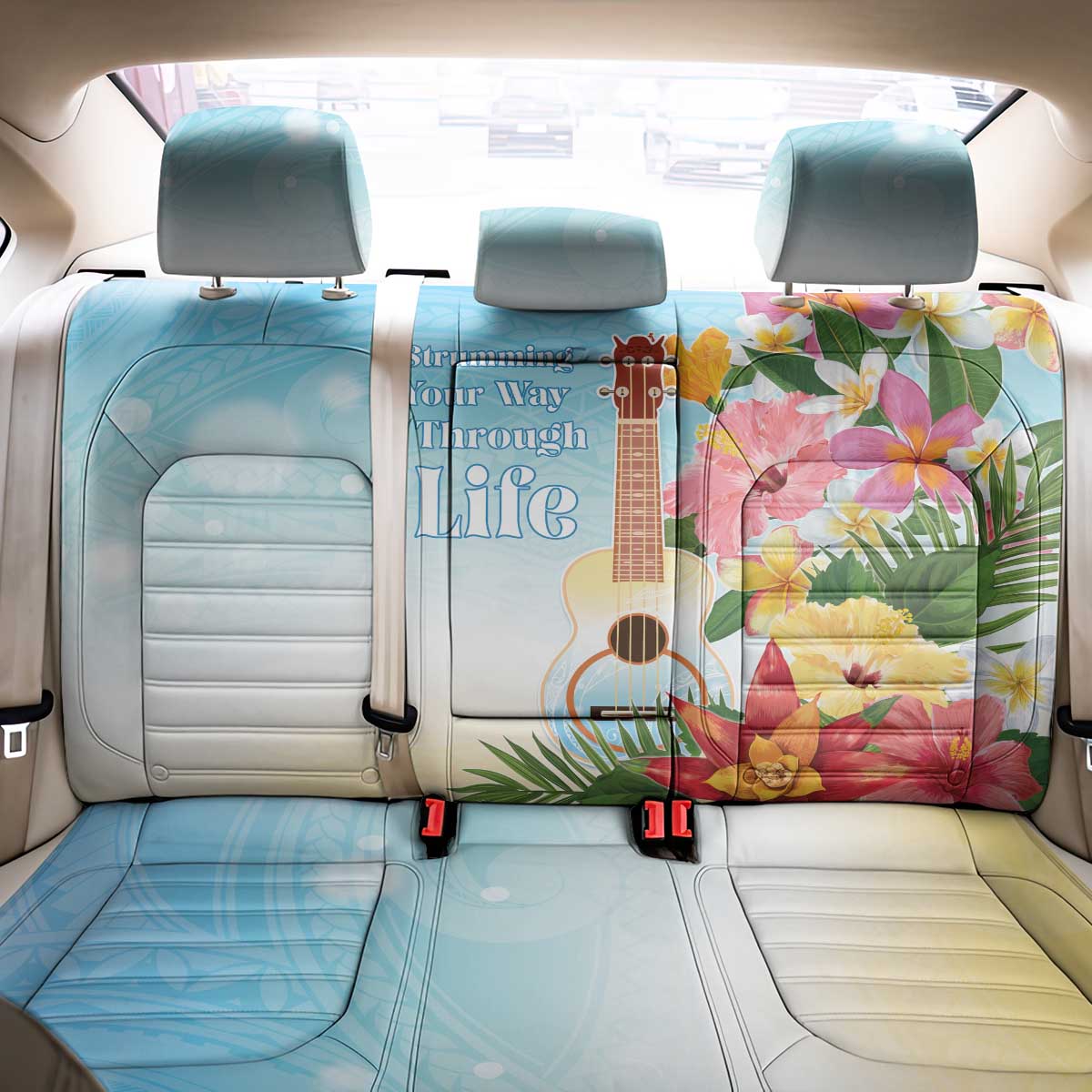National Ukulele Day Back Car Seat Cover Tropical Vibe