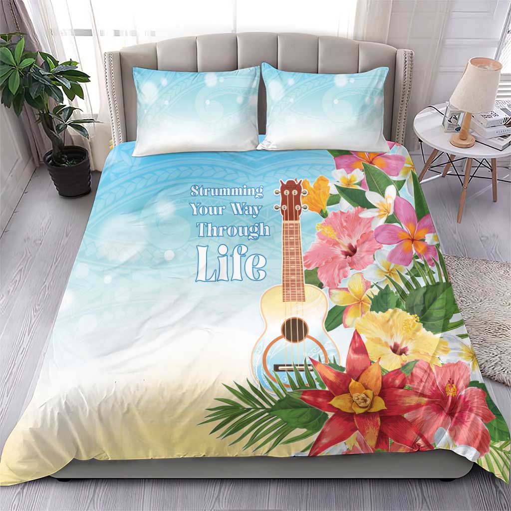 National Ukulele Day Bedding Set Tropical Vibe