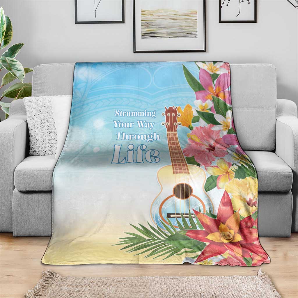 National Ukulele Day Blanket Tropical Vibe