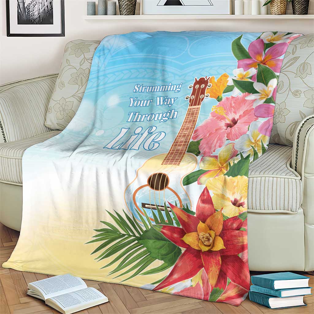 National Ukulele Day Blanket Tropical Vibe