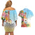 National Ukulele Day Couples Matching Off Shoulder Short Dress and Hawaiian Shirt Tropical Vibe