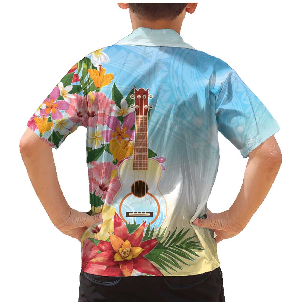 National Ukulele Day Family Matching Mermaid Dress and Hawaiian Shirt Tropical Vibe