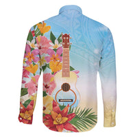 National Ukulele Day Family Matching Off Shoulder Short Dress and Hawaiian Shirt Tropical Vibe