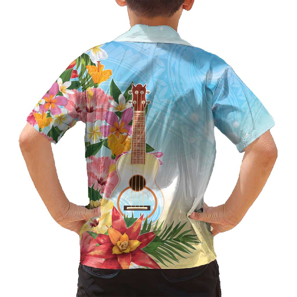 National Ukulele Day Family Matching Summer Maxi Dress and Hawaiian Shirt Tropical Vibe