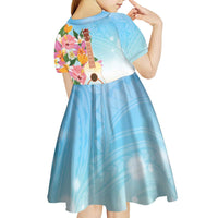 National Ukulele Day Kid Short Sleeve Dress Tropical Vibe