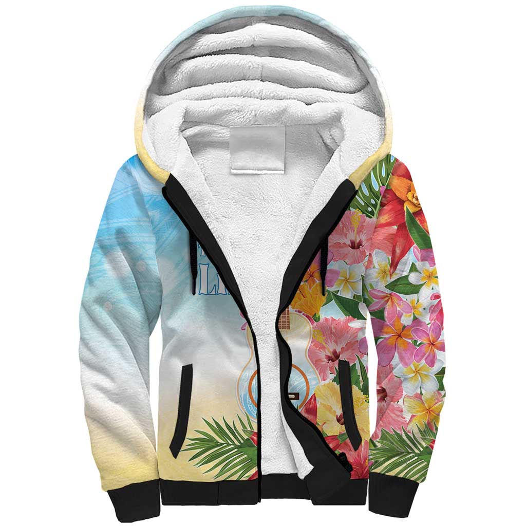 National Ukulele Day Sherpa Hoodie Tropical Vibe