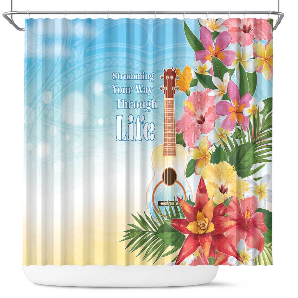 National Ukulele Day Shower Curtain Tropical Vibe LT05 Colorful - Polynesian Pride