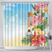 National Ukulele Day Shower Curtain Tropical Vibe