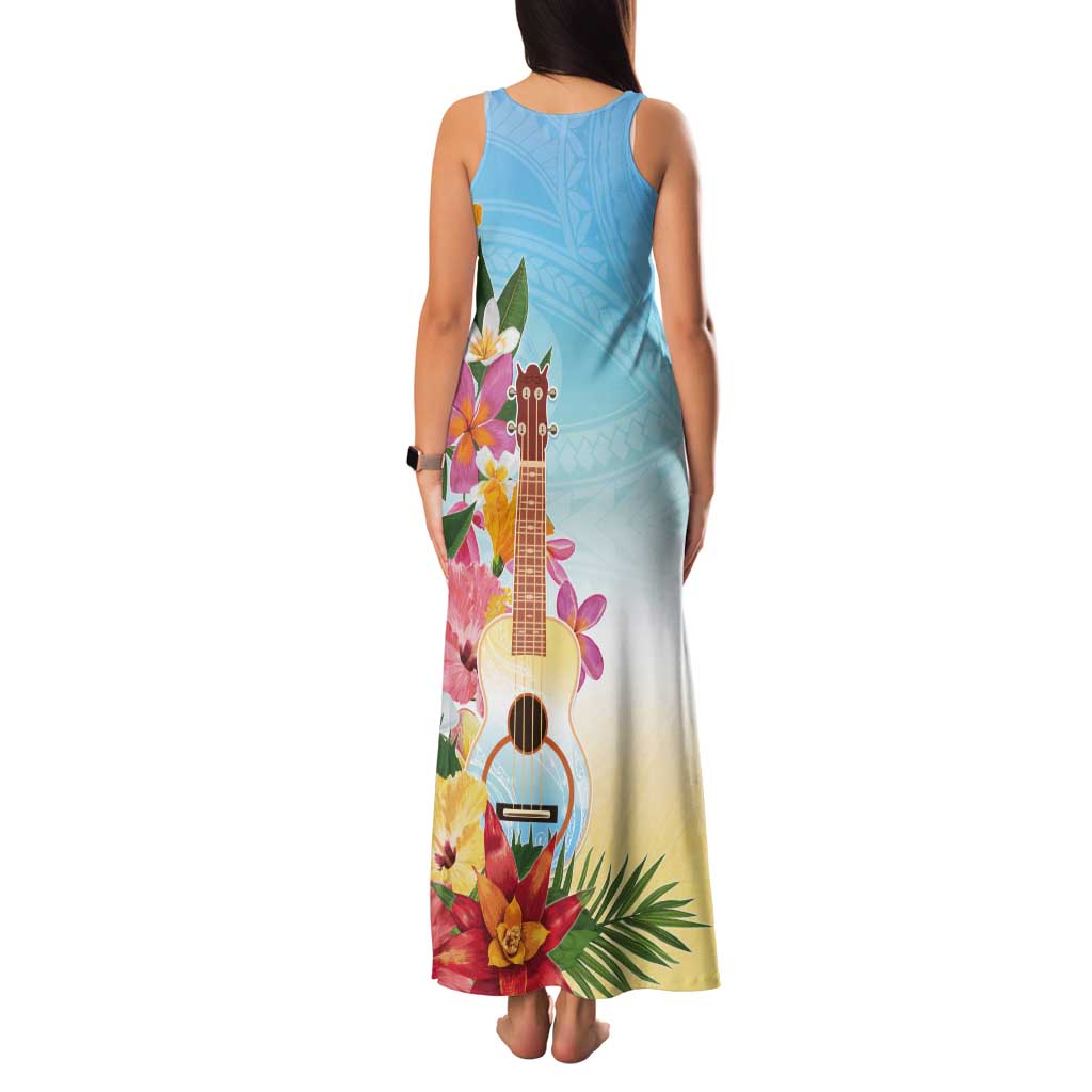 National Ukulele Day Tank Maxi Dress Tropical Vibe