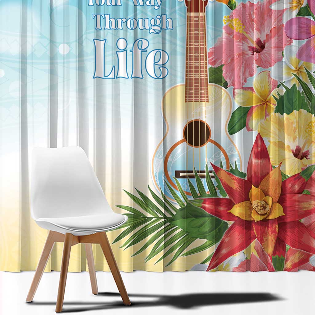 National Ukulele Day Window Curtain Tropical Vibe