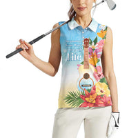 National Ukulele Day Women Sleeveless Polo Shirt Tropical Vibe