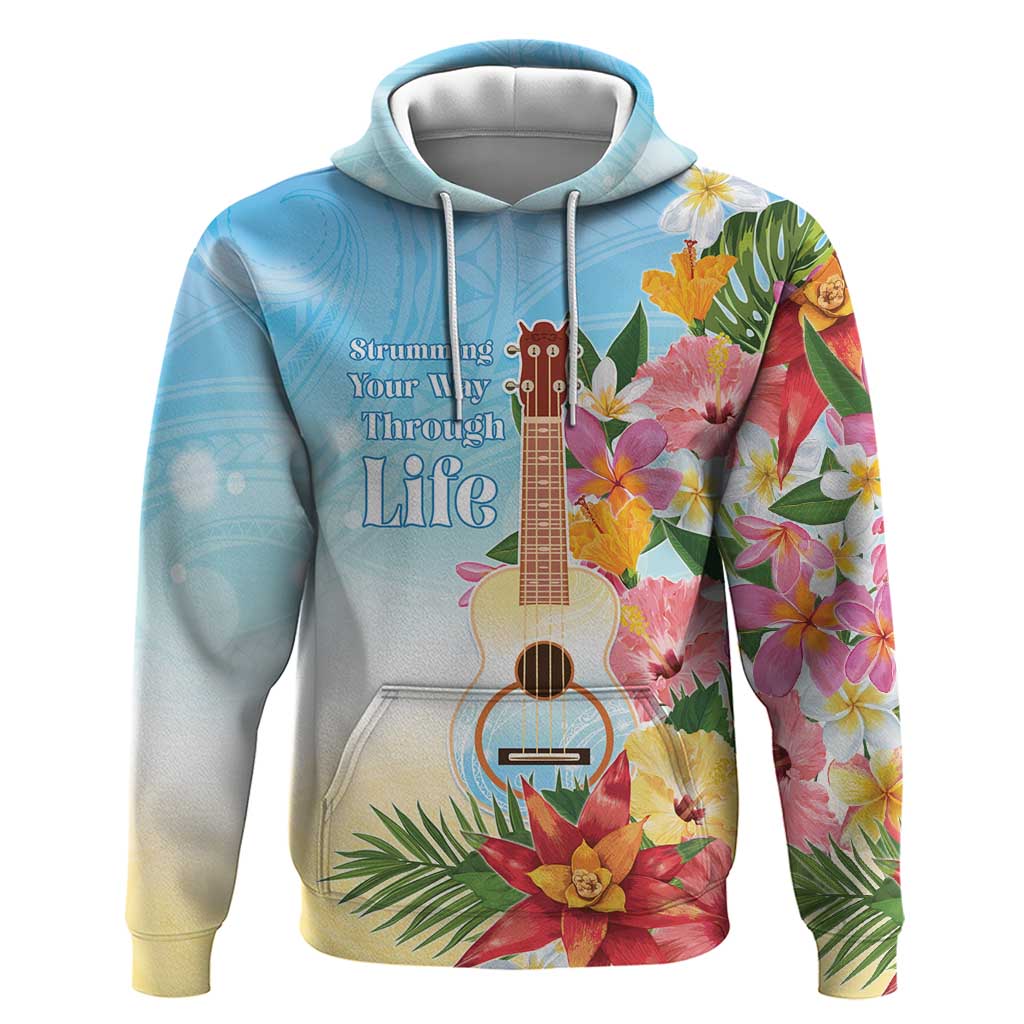National Ukulele Day Zip Hoodie Tropical Vibe LT05 Pullover Hoodie Colorful - Polynesian Pride
